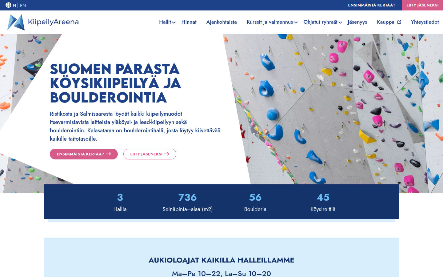 Kiipeilyareena Website